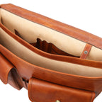 Cartable homme ANCONA cuir pleine fleur ordinateur 17 pouces