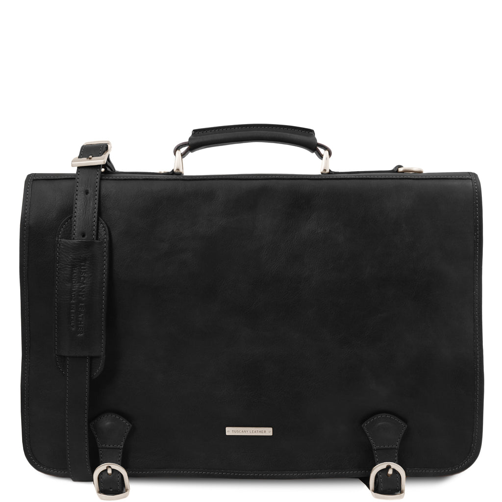 Cartable homme ANCONA cuir pleine fleur ordinateur 17 pouces