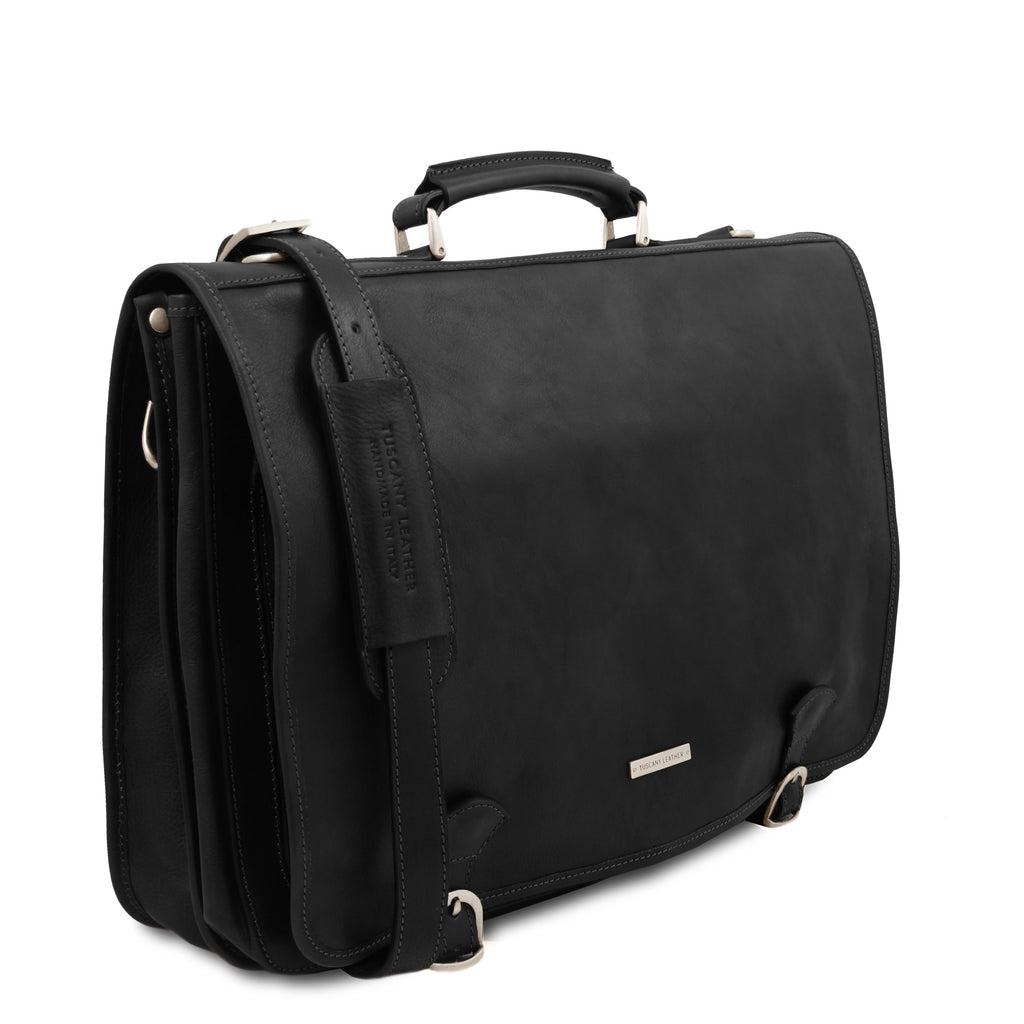 Cartable homme ANCONA cuir pleine fleur ordinateur 17 pouces