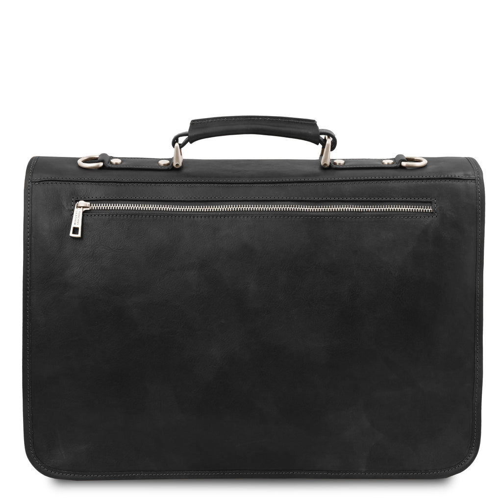 Cartable homme ANCONA cuir pleine fleur ordinateur 17 pouces