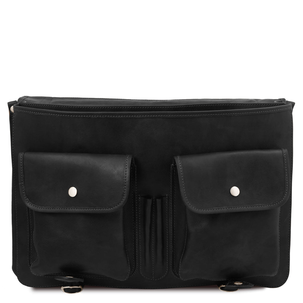 Cartable homme ANCONA cuir pleine fleur ordinateur 17 pouces