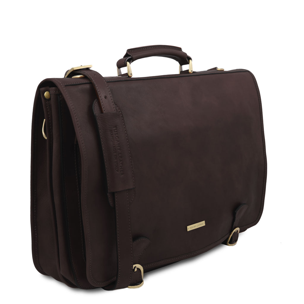 Cartable homme ANCONA cuir pleine fleur ordinateur 17 pouces
