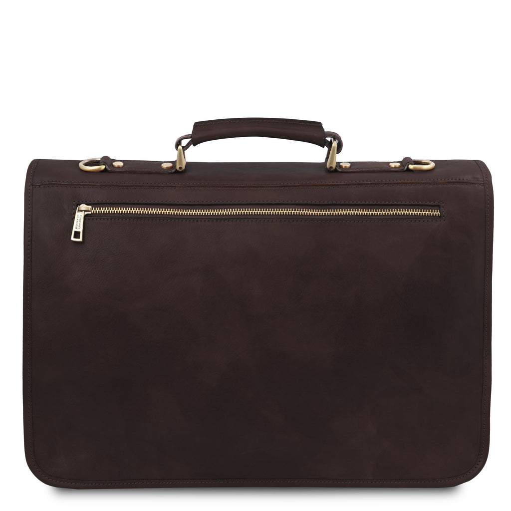 Cartable homme ANCONA cuir pleine fleur ordinateur 17 pouces