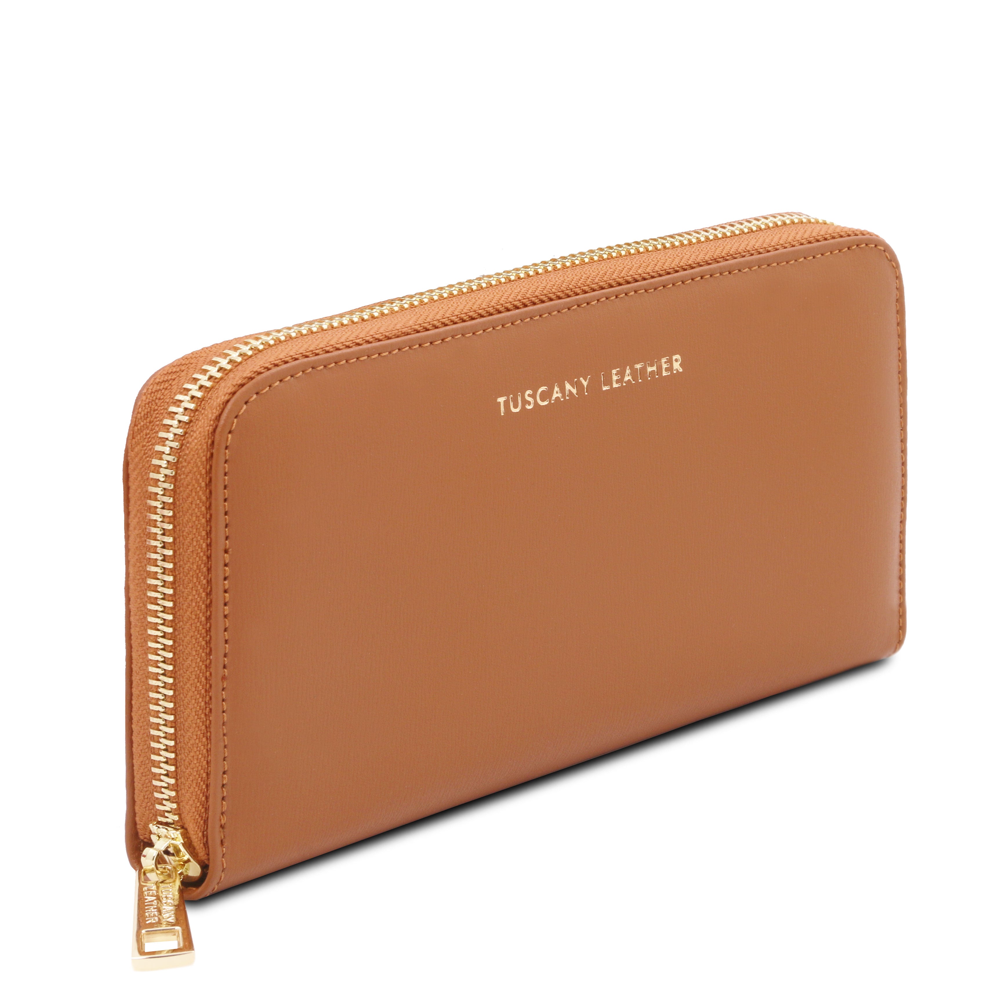 Portefeuille femme VENERE entièrement zippé en cuir lisse Image secondaire du produit