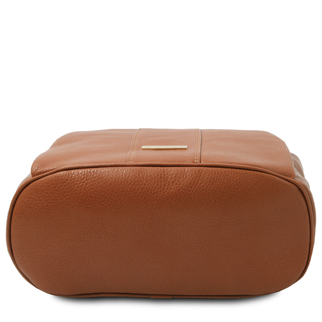 Sac à dos antivol femme ORVIETO en cuir véritable grainé