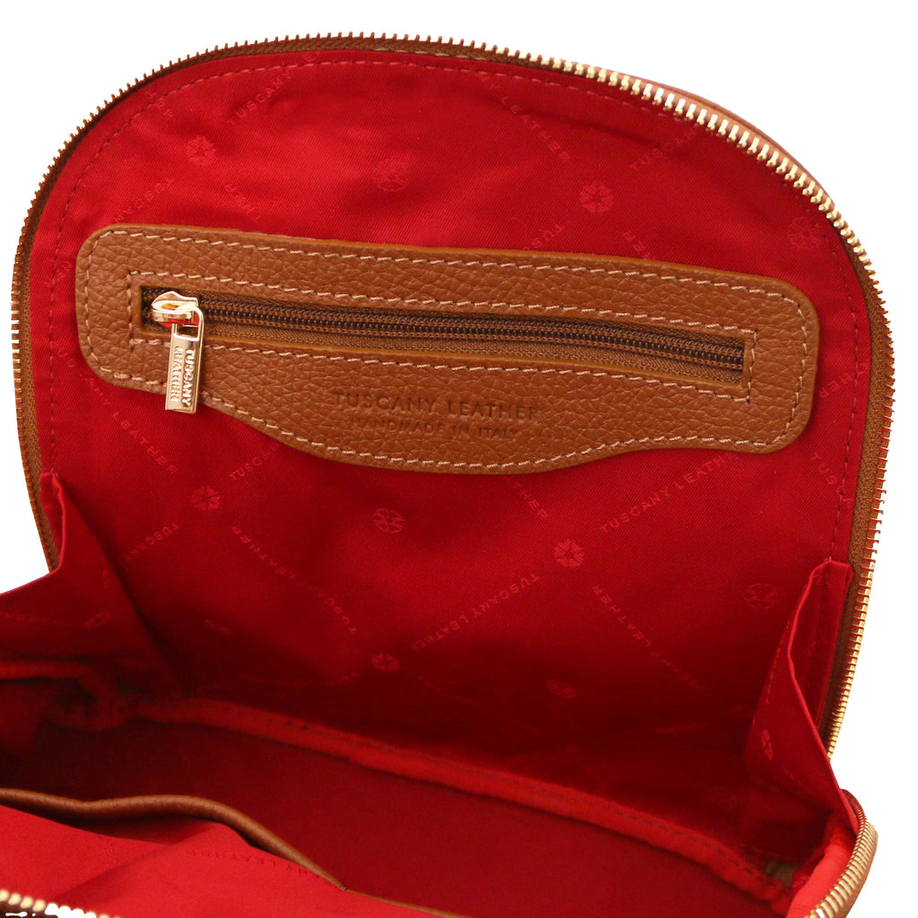Sac à dos antivol femme ORVIETO en cuir véritable grainé