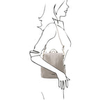 Sac à dos antivol femme ORVIETO en cuir véritable grainé