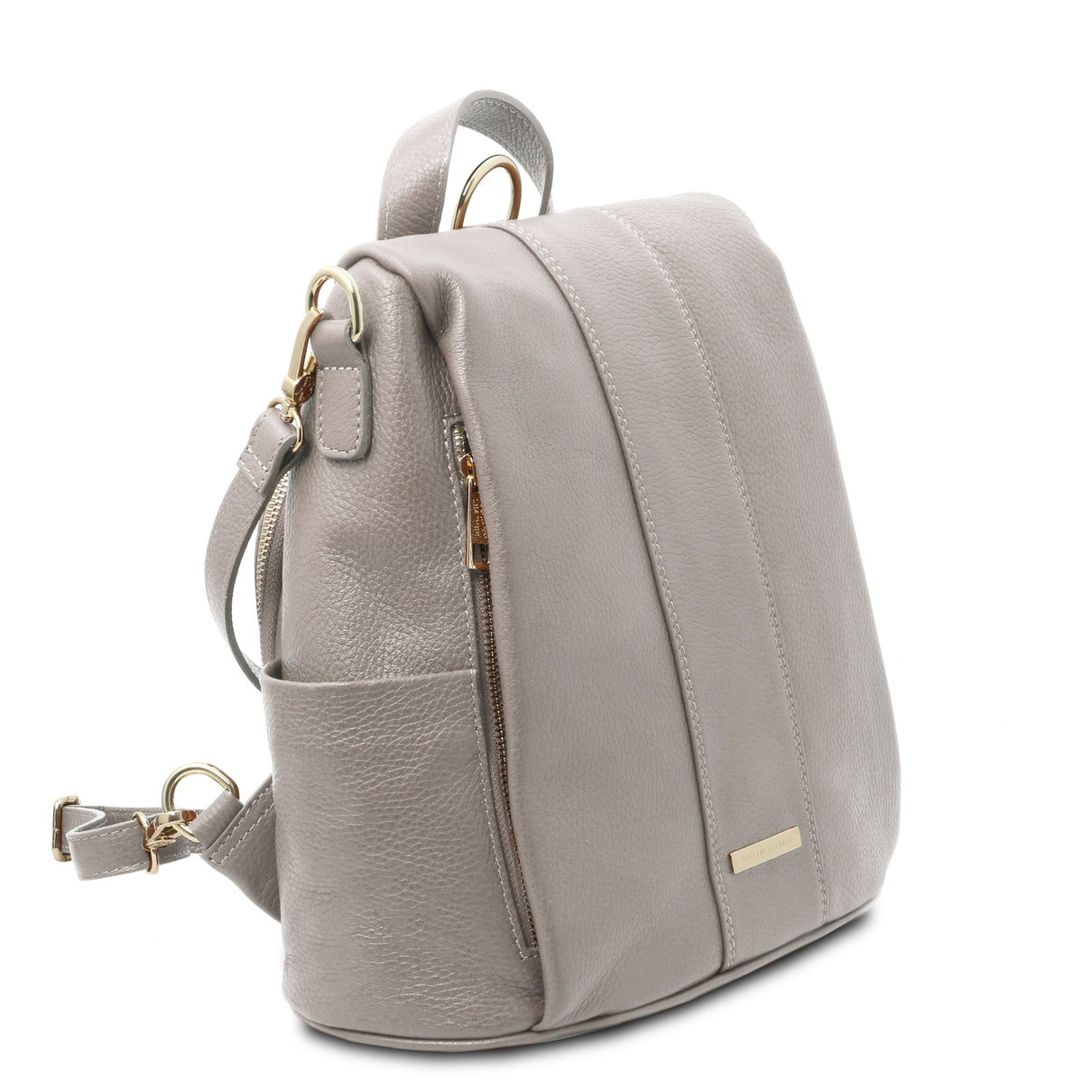 Sac à dos antivol femme ORVIETO en cuir véritable grainé