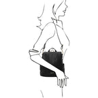 Sac à dos antivol femme ORVIETO en cuir véritable grainé