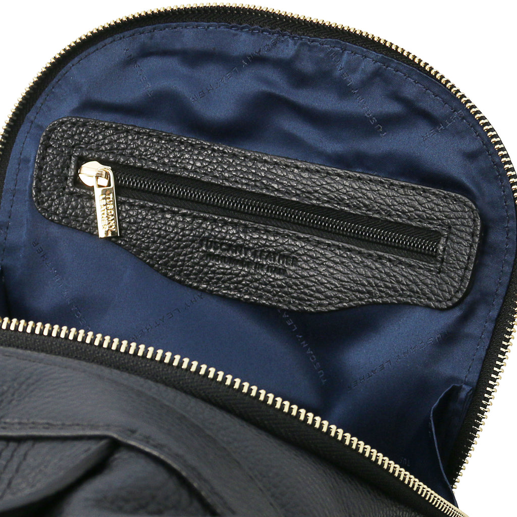 Sac à dos antivol femme ORVIETO en cuir véritable grainé