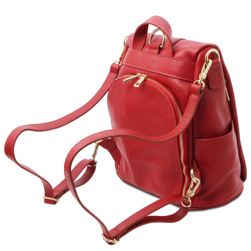 Sac à dos antivol femme ORVIETO en cuir véritable grainé