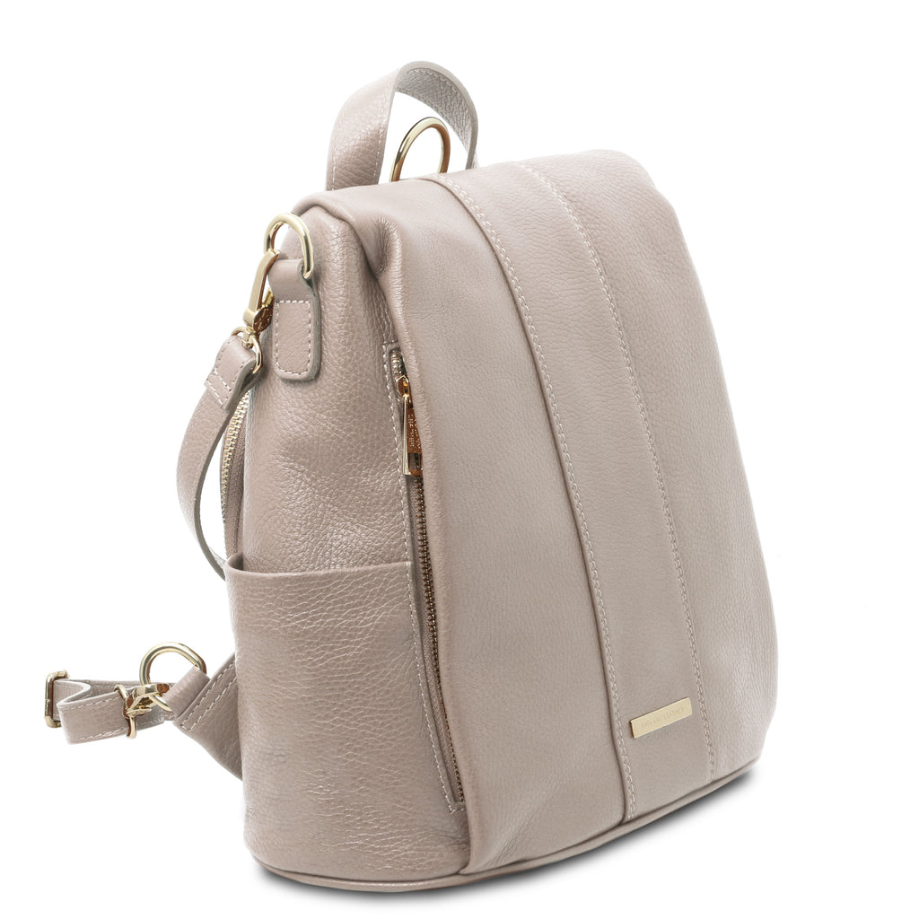 Sac à dos antivol femme ORVIETO en cuir véritable grainé