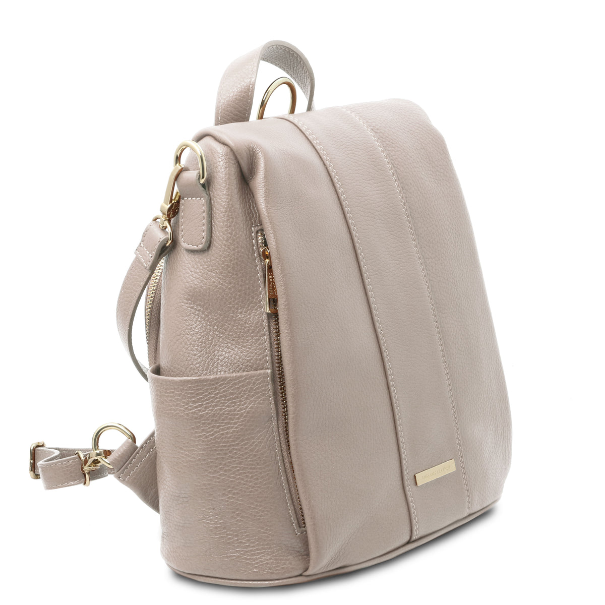 Sac à dos antivol femme ORVIETO en cuir véritable grainé