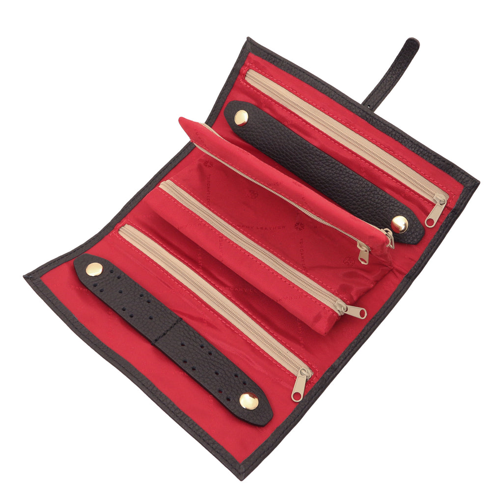 Trousse à bijoux GIOIA en cuir grainé souple