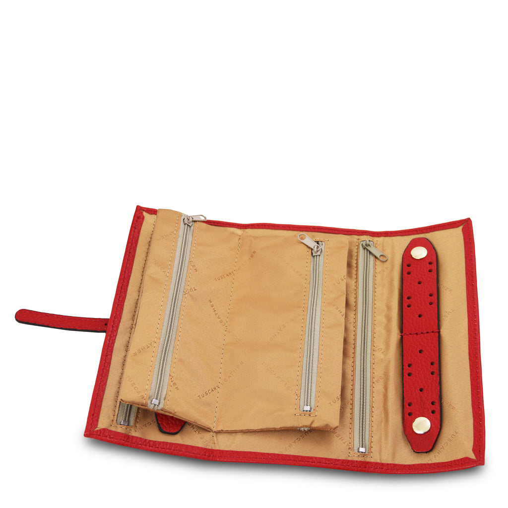 Trousse à bijoux GIOIA en cuir grainé souple