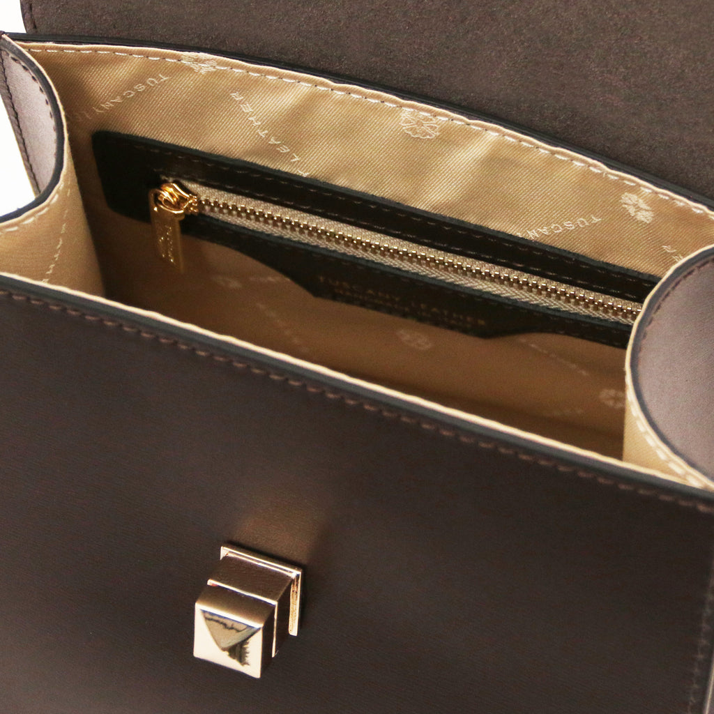 Mini sac à main femme LUMÉA en cuir véritable à fermoir bijo