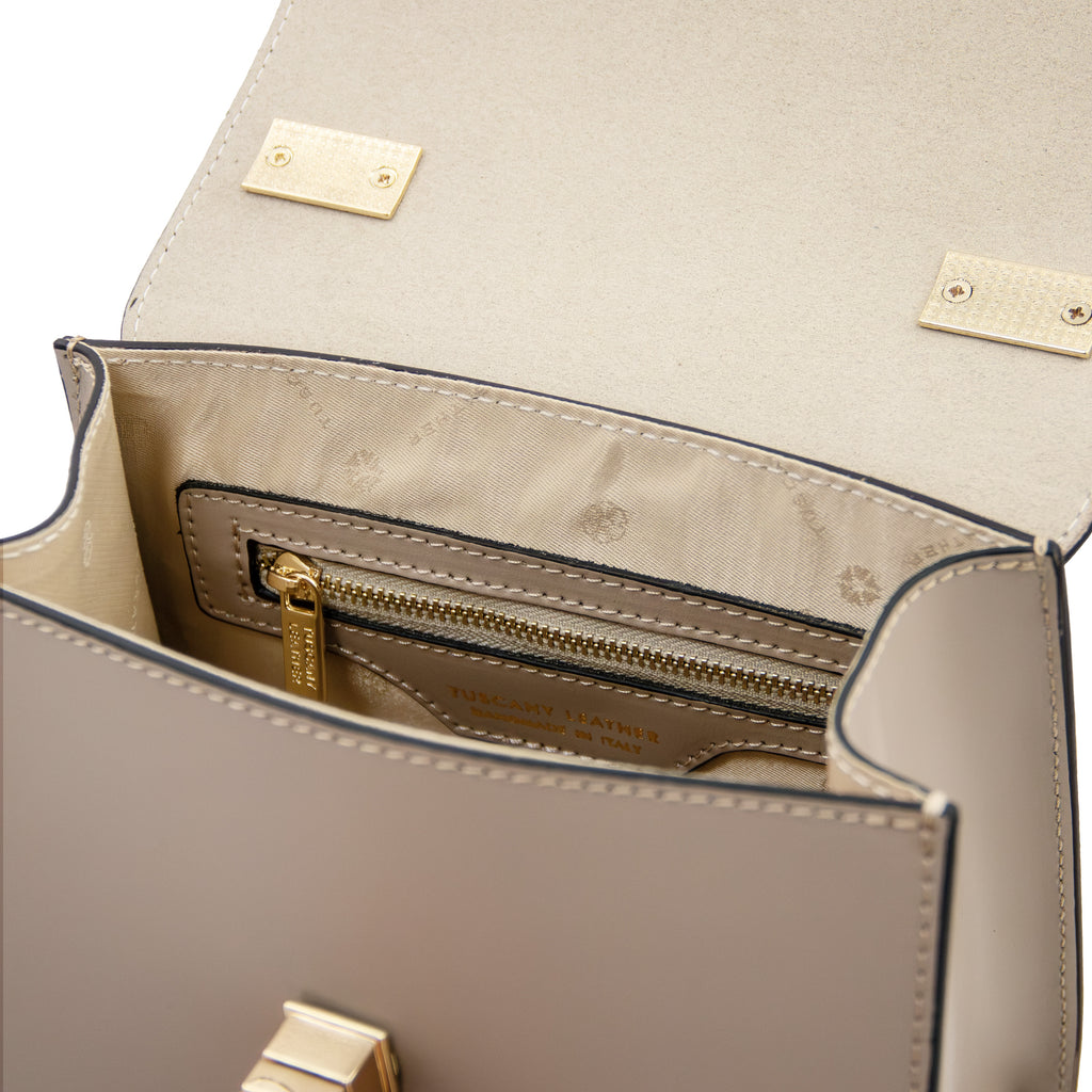 Mini sac à main femme LUMÉA en cuir véritable à fermoir bijo