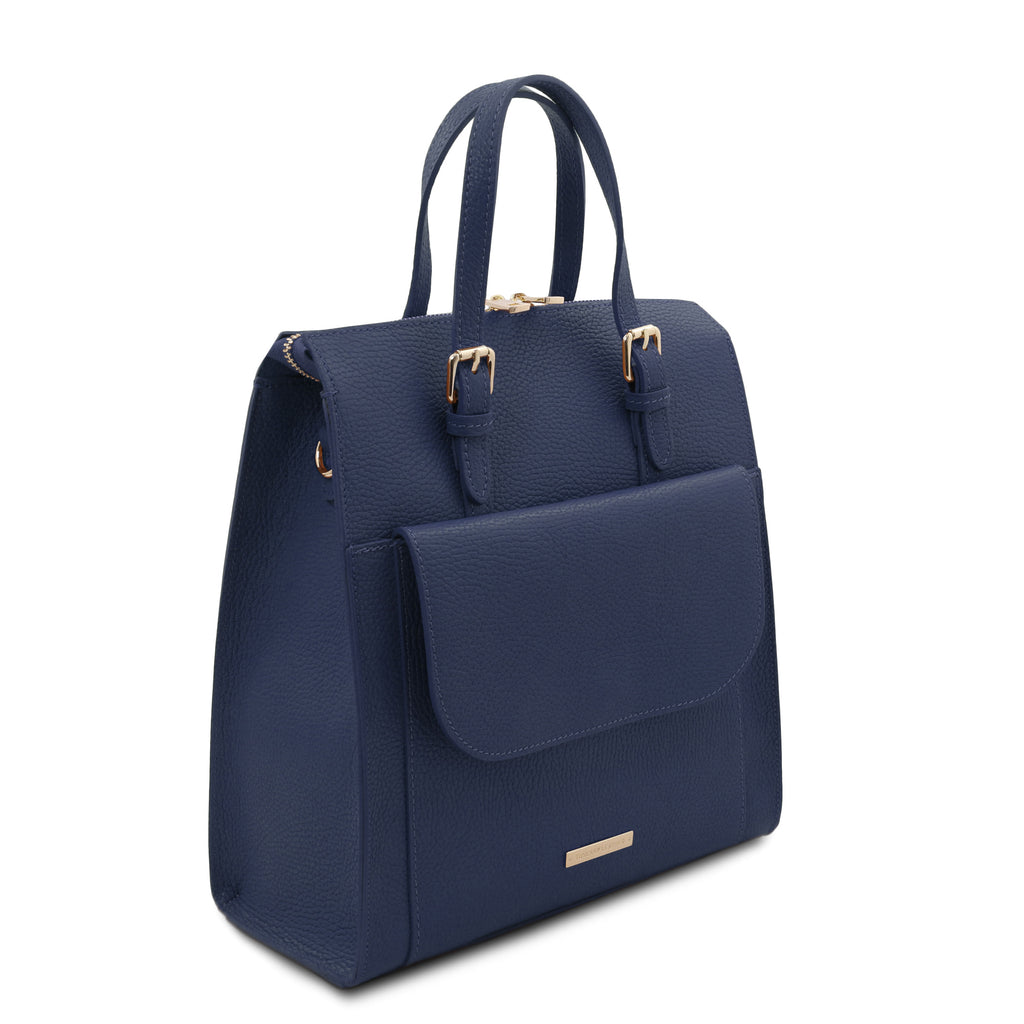 ELARA — Sac à dos en cuir grainé convertible