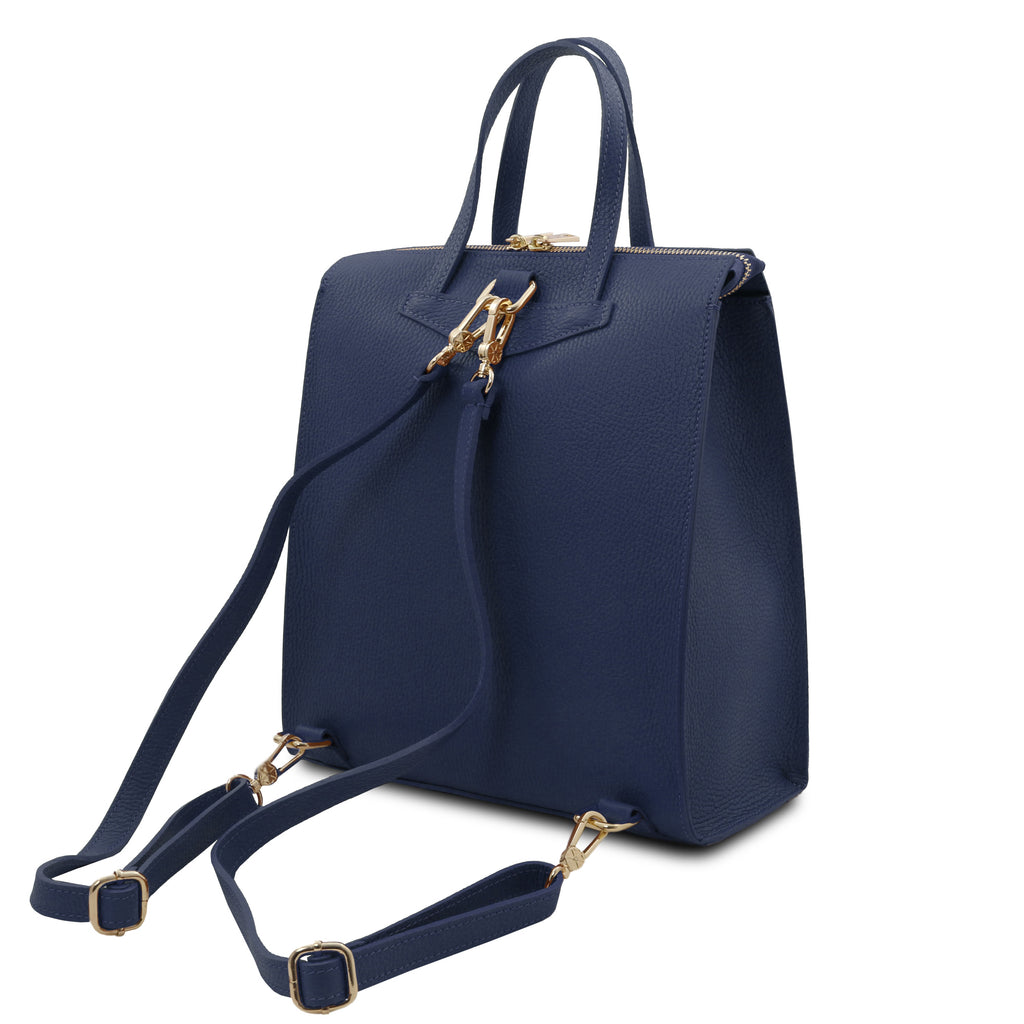 ELARA — Sac à dos en cuir grainé convertible