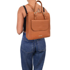 ELARA — Sac à dos en cuir grainé convertible