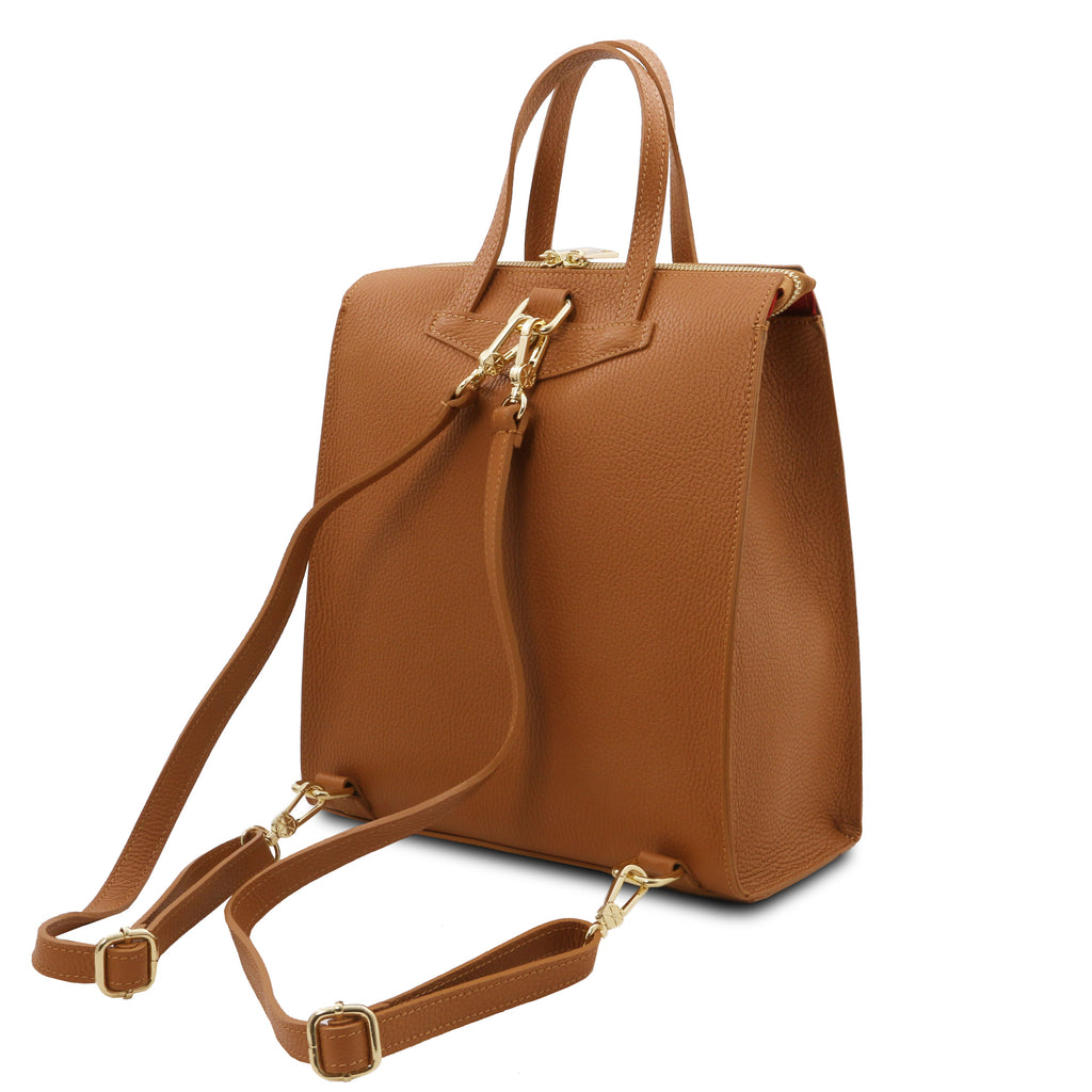 ELARA — Sac à dos en cuir grainé convertible