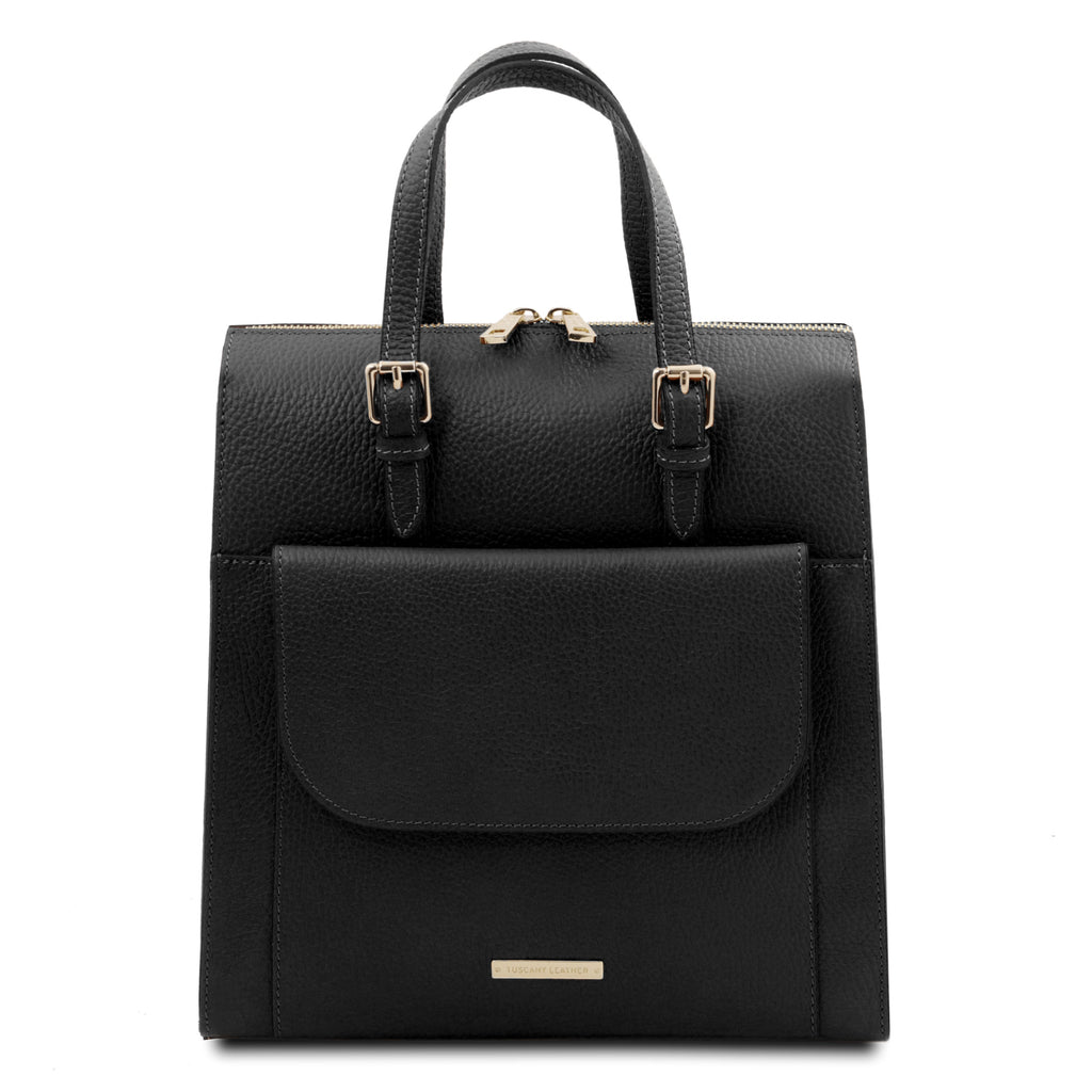 ELARA — Sac à dos en cuir grainé convertible