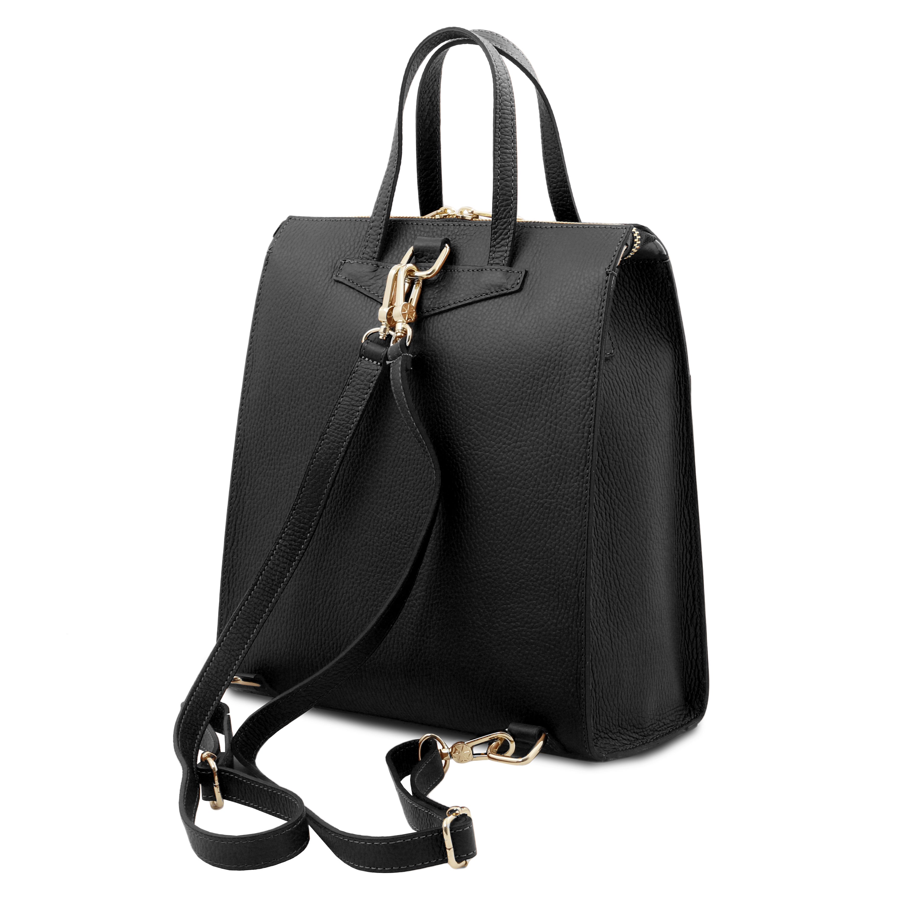 ELARA — Sac à dos en cuir grainé convertible