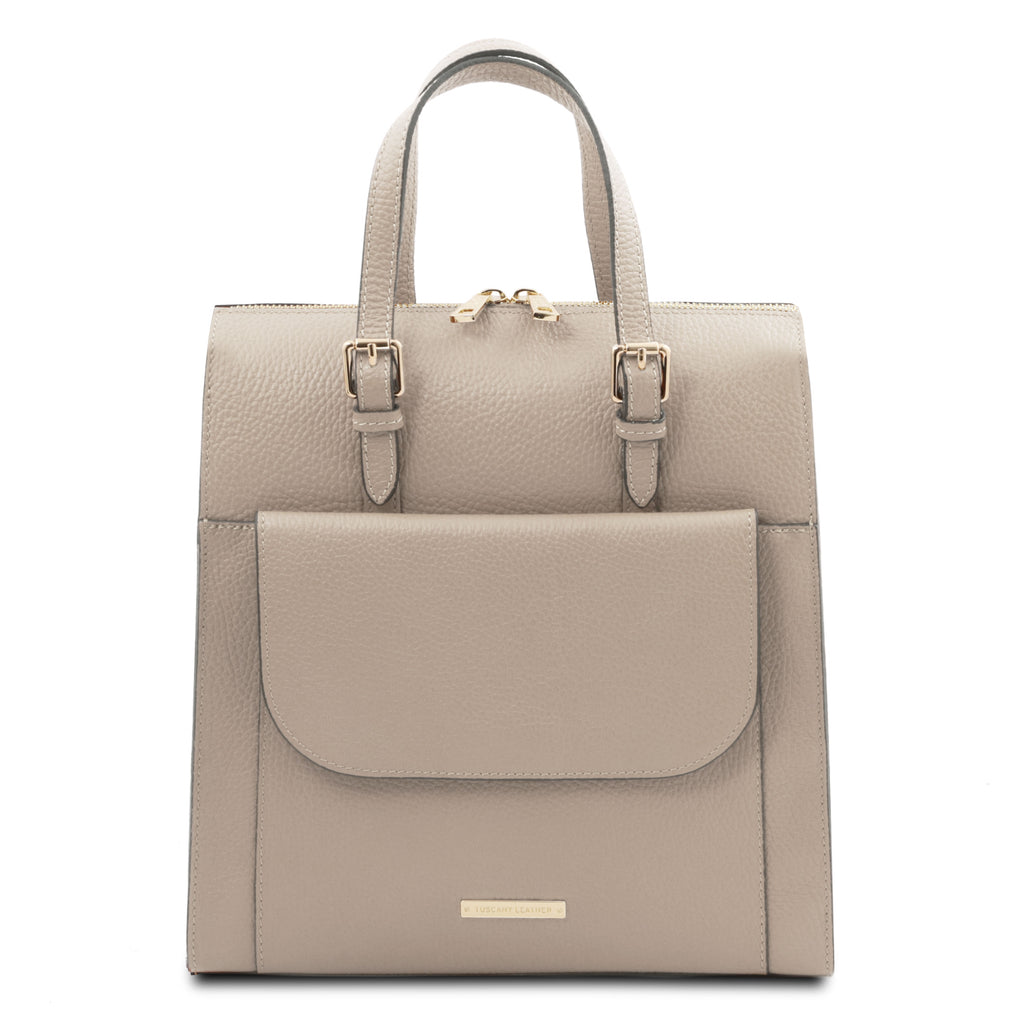 ELARA — Sac à dos en cuir grainé convertible