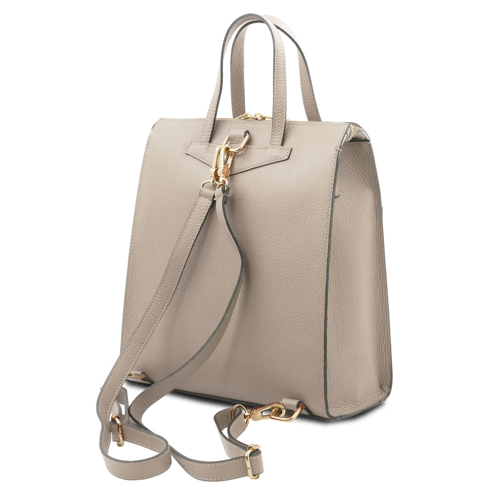 ELARA — Sac à dos en cuir grainé convertible