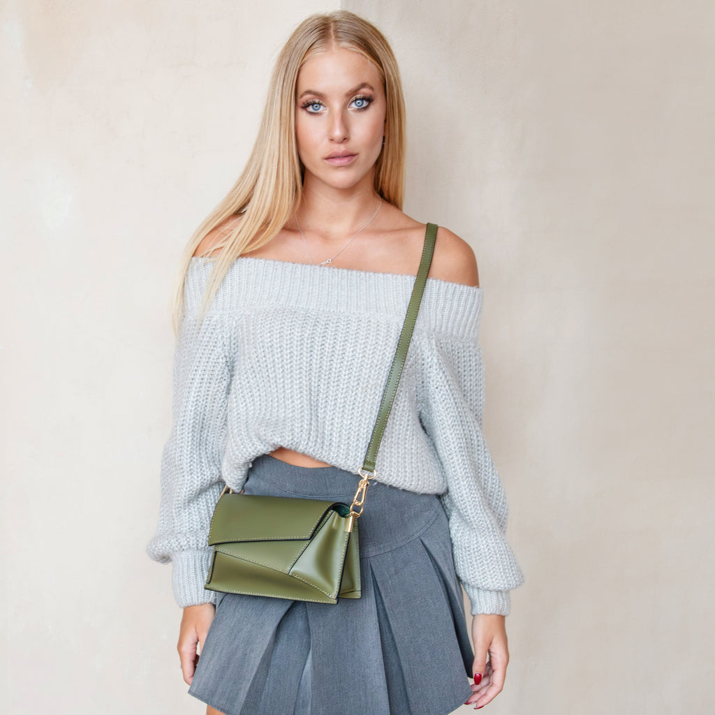 LUMINA — Sac bandoulière en cuir métallisé