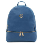Sac à dos femme ELARA compact en cuir grainé à poche zippée