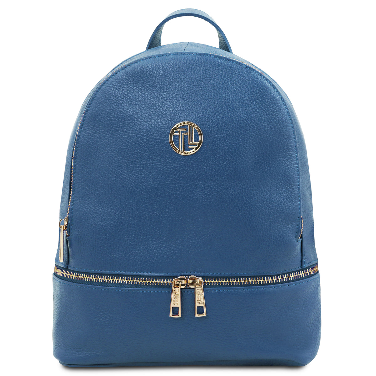 Sac à dos femme ELARA compact en cuir grainé à poche zippée