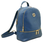 Sac à dos femme ELARA compact en cuir grainé à poche zippée