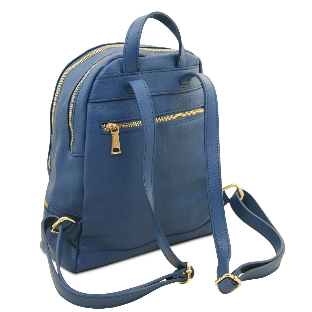 Sac à dos femme ELARA compact en cuir grainé à poche zippée