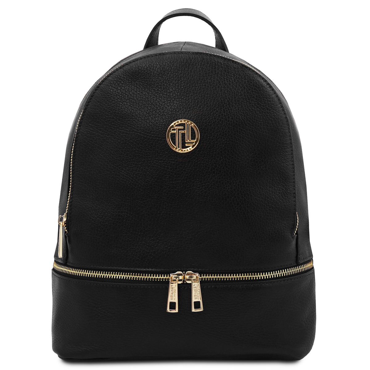 Sac à dos femme ELARA compact en cuir grainé à poche zippée