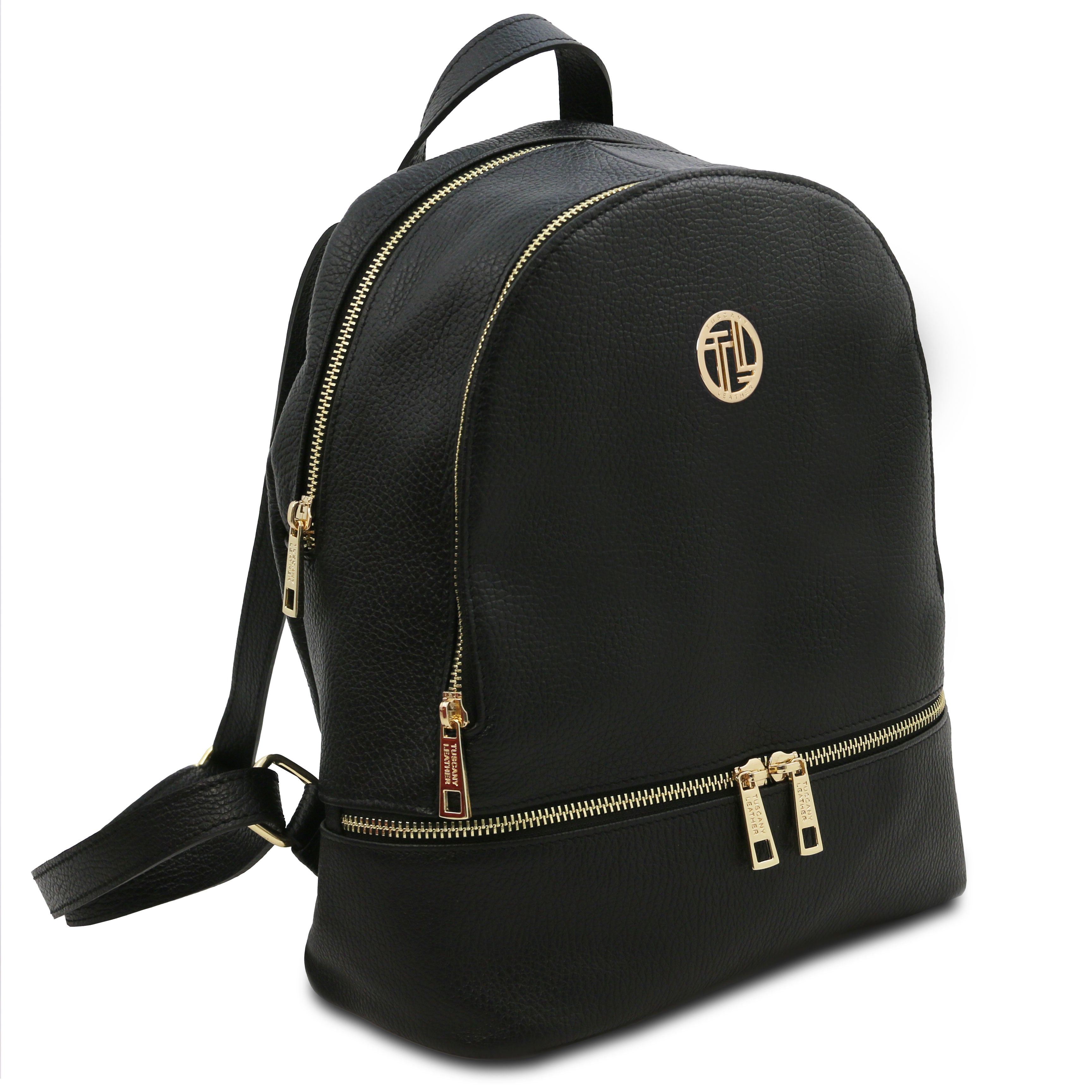 Sac à dos femme ELARA compact en cuir grainé à poche zippée Image secondaire du produit