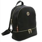 Sac à dos femme ELARA compact en cuir grainé à poche zippée