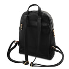 Sac à dos femme ELARA compact en cuir grainé à poche zippée