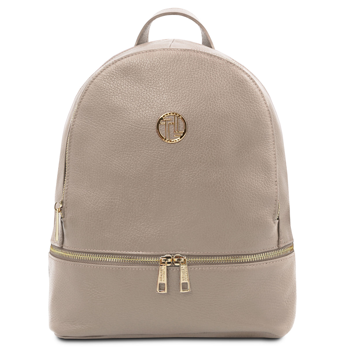 Sac à dos femme ELARA compact en cuir grainé à poche zippée