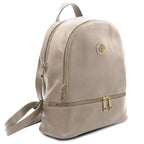 Sac à dos femme ELARA compact en cuir grainé à poche zippée