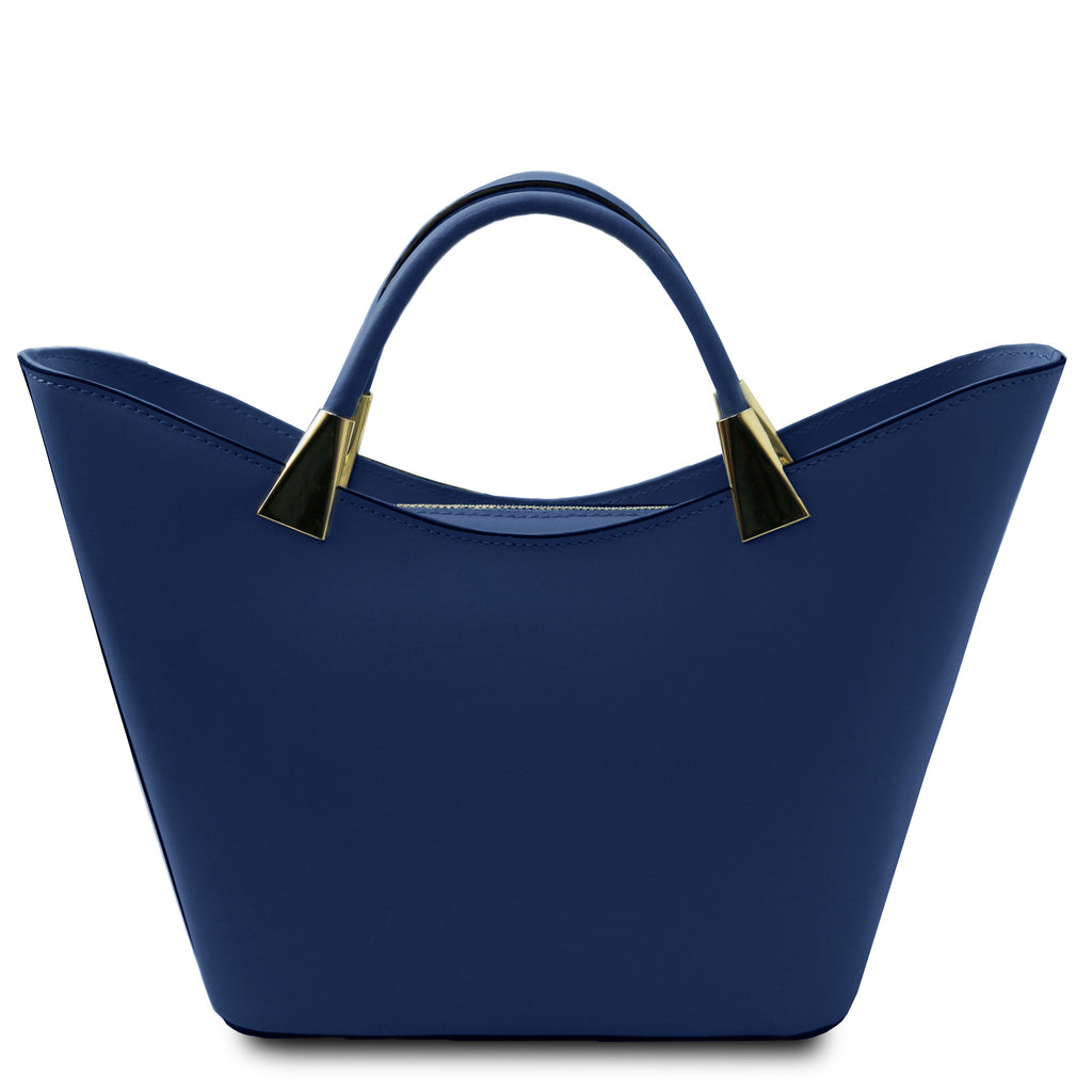 Sac à main femme LIVIA forme trapèze en cuir véritable structuré