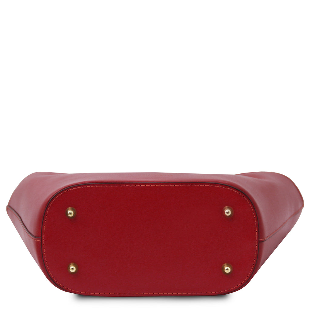 Sac à main femme LIVIA forme trapèze en cuir véritable structuré