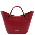 Sac à main femme LIVIA forme trapèze en cuir véritable structuré