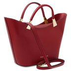 Sac à main femme LIVIA forme trapèze en cuir véritable structuré