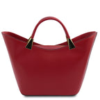 Sac à main femme LIVIA forme trapèze en cuir véritable structuré