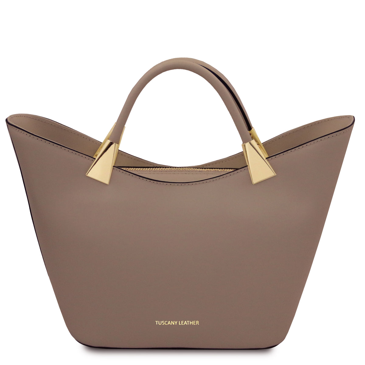 Sac à main femme LIVIA forme trapèze en cuir véritable structuré Image principale du produit