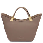 Sac à main femme LIVIA forme trapèze en cuir véritable structuré