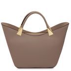 Sac à main femme LIVIA forme trapèze en cuir véritable structuré