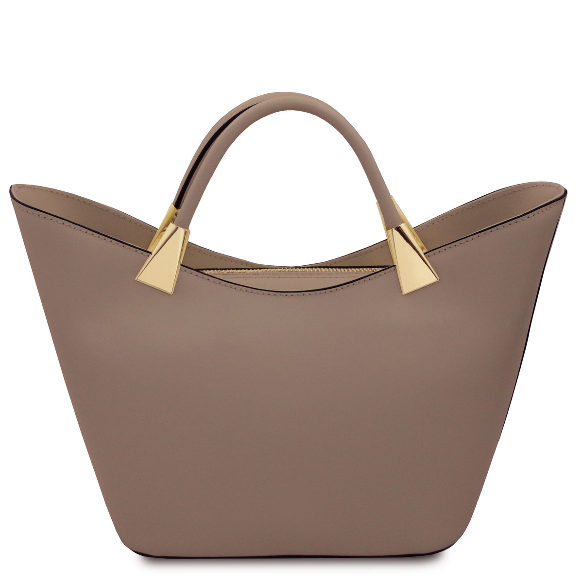 Sac à main femme LIVIA forme trapèze en cuir véritable structuré