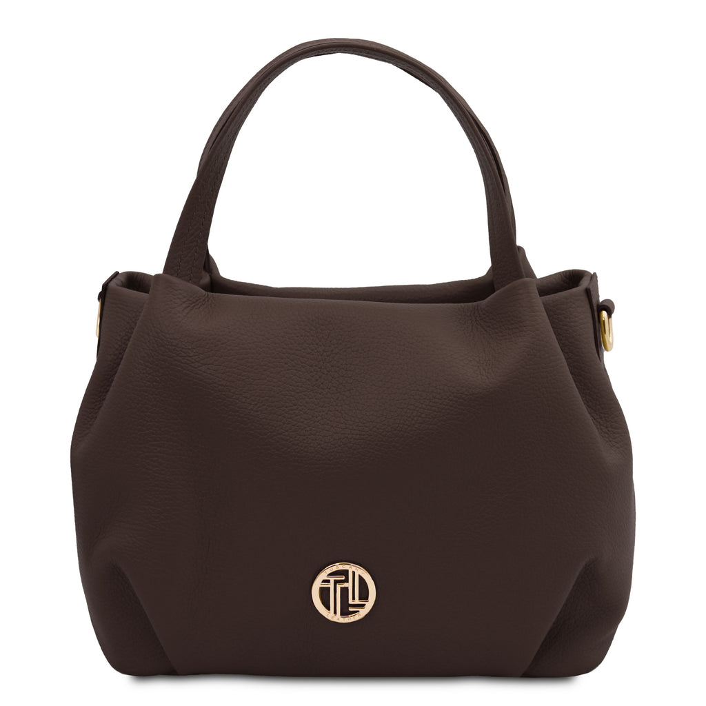 Sac à main femme NORA souple en cuir aux lignes arrondies